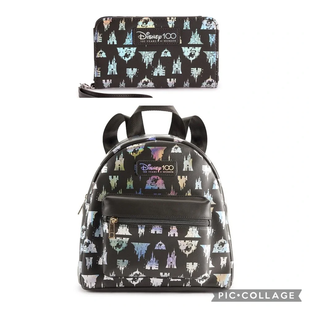 NWT Disney 100 Castles mini backpack & tech wristlet